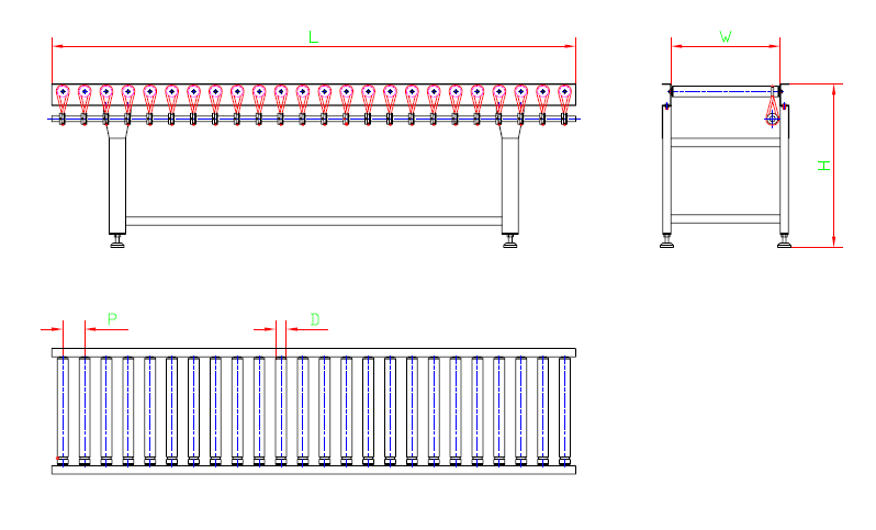 Drive Roller Conveyor — machine structure drawing