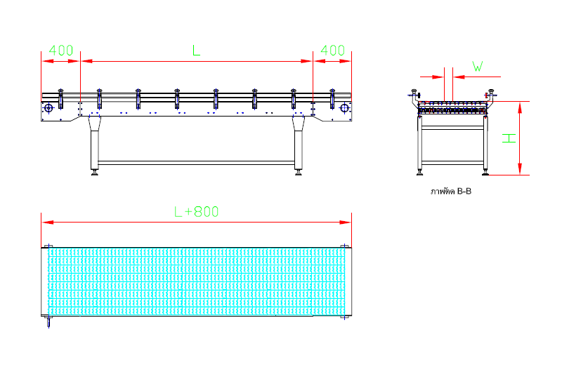 Top Chain Conveyor — machine structure drawing